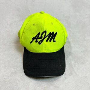 AJM International Cap Embroidered Logo Neon Green Adjustable Strapback - Site